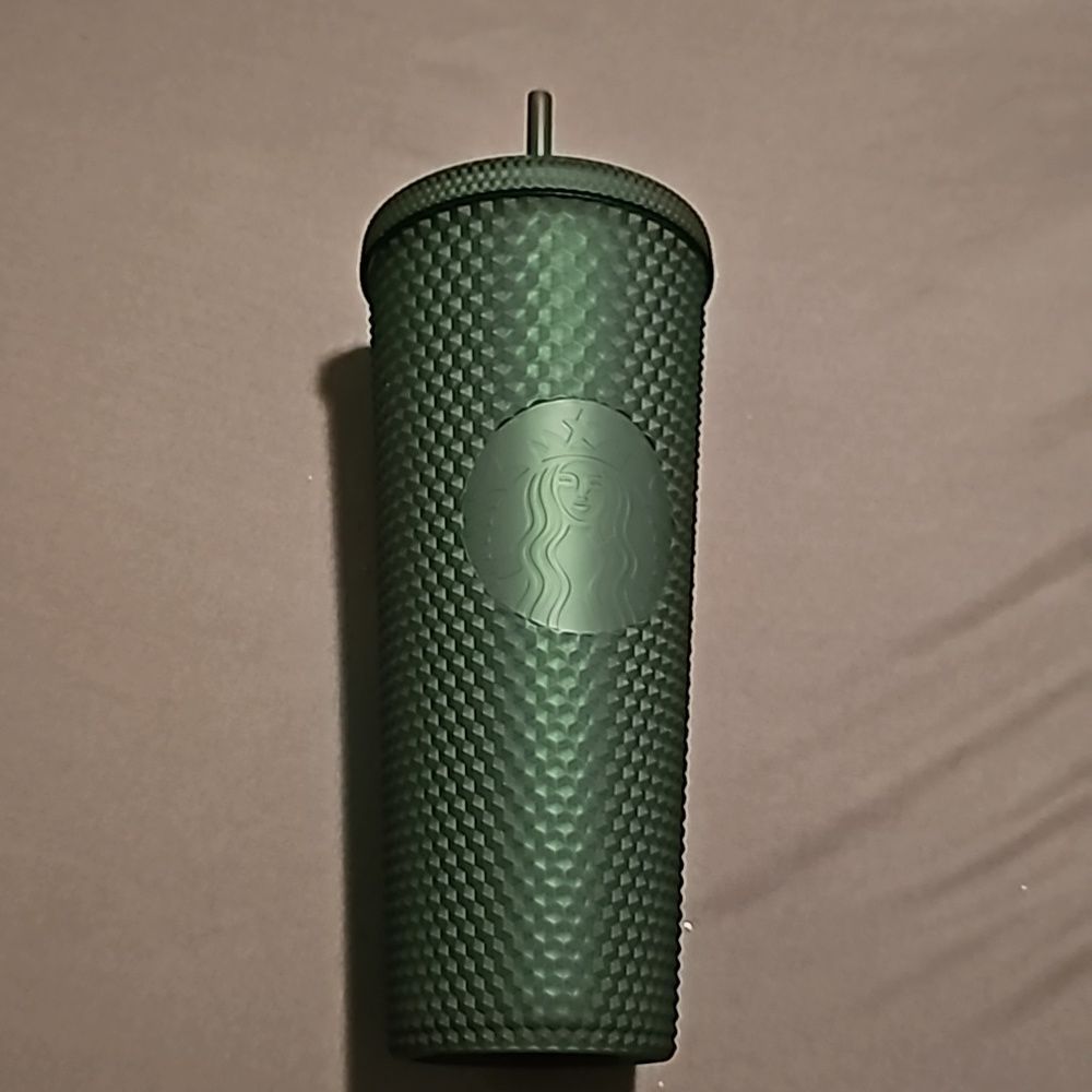 Starbucks Army Green studded Venti 24 oz Cold Cup Tumbler NWT